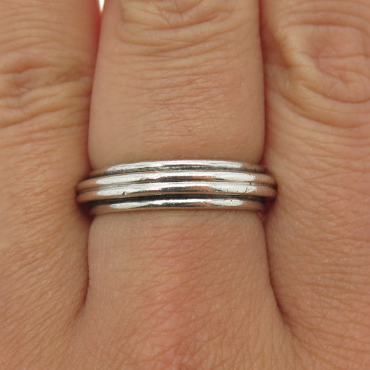 925 Sterling Silver Vintage Rotating Band Ring Size 8