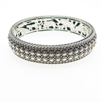 JAI by John Hardy 925 Sterling Heavy 65.7g Safari Beaded Bangle Bracelet 7.25"