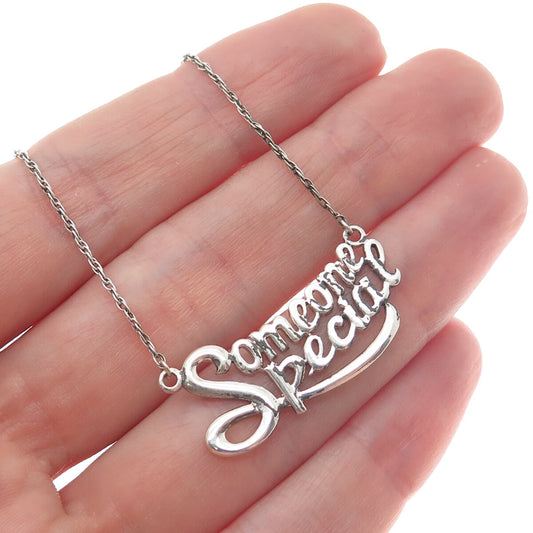 925 Sterling Silver Vintage "Someone Special" Twisted Rope Chain Necklace 18"