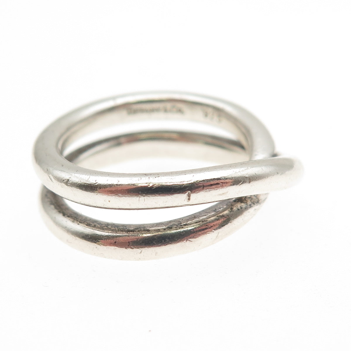 Tiffany & Co. 925 Sterling Silver Vintage Crisscross Ring Size 6.5