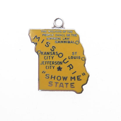 GRIFFITH & SONS 925 Sterling Silver Vintage Enamel Missouri Minimalist Pendant