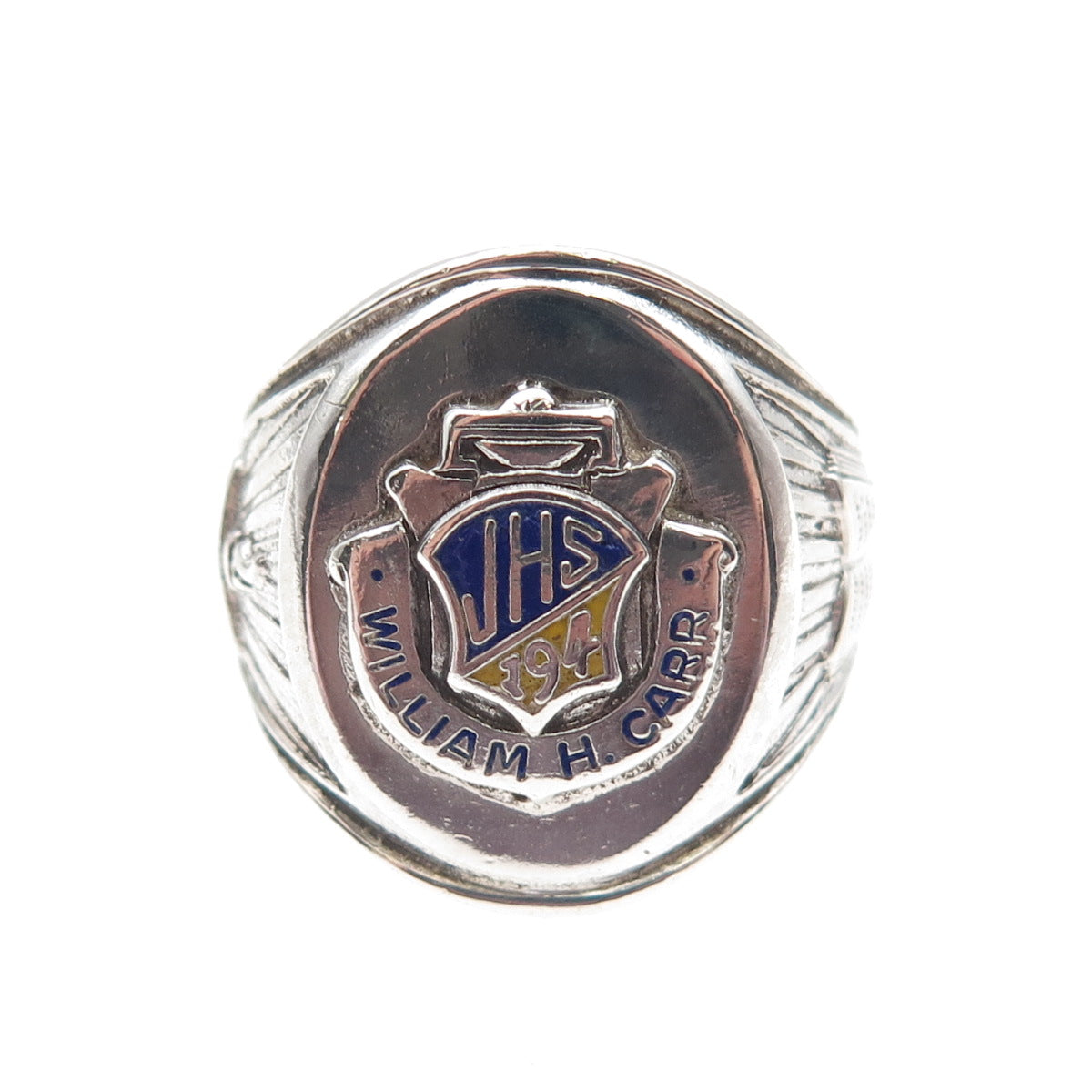 REED & CO. 925 Sterling Vintage 1968 Enamel William H. Carr School Ring Size 10