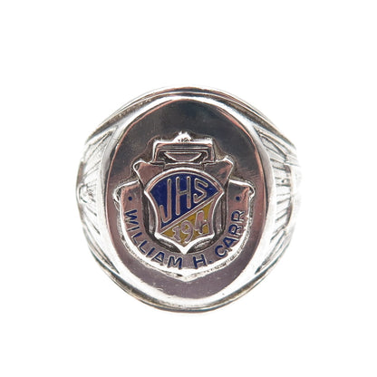 REED & CO. 925 Sterling Vintage 1968 Enamel William H. Carr School Ring Size 10