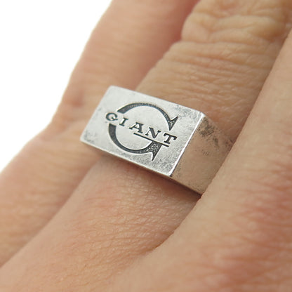 925 Sterling Silver Vintage "Giant" Signet Ring Size 6.25
