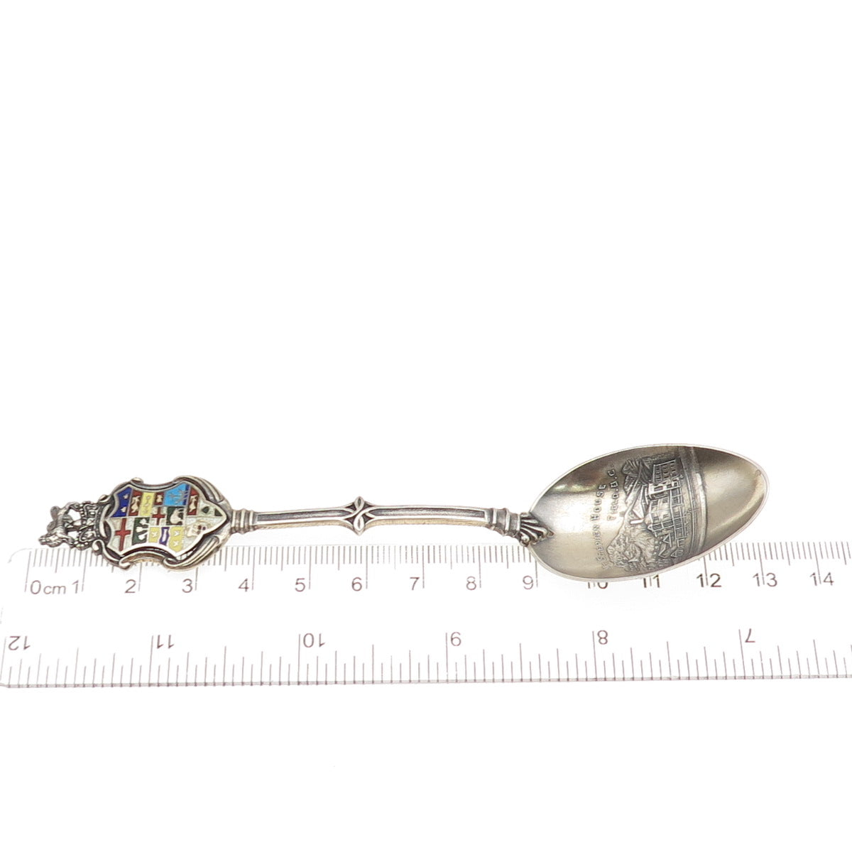 925 Sterling Silver Antique 1906 Canada Enamel Stephen House Coffee Spoon