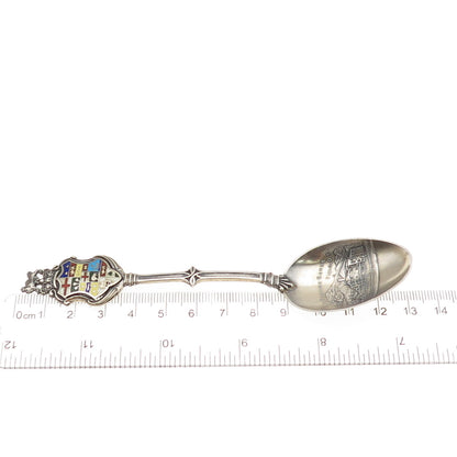 925 Sterling Silver Antique 1906 Canada Enamel Stephen House Coffee Spoon
