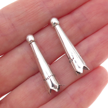 Old Pawn 925 Sterling Silver Vintage Southwestern Tribal SET of 2 Bolo Tips