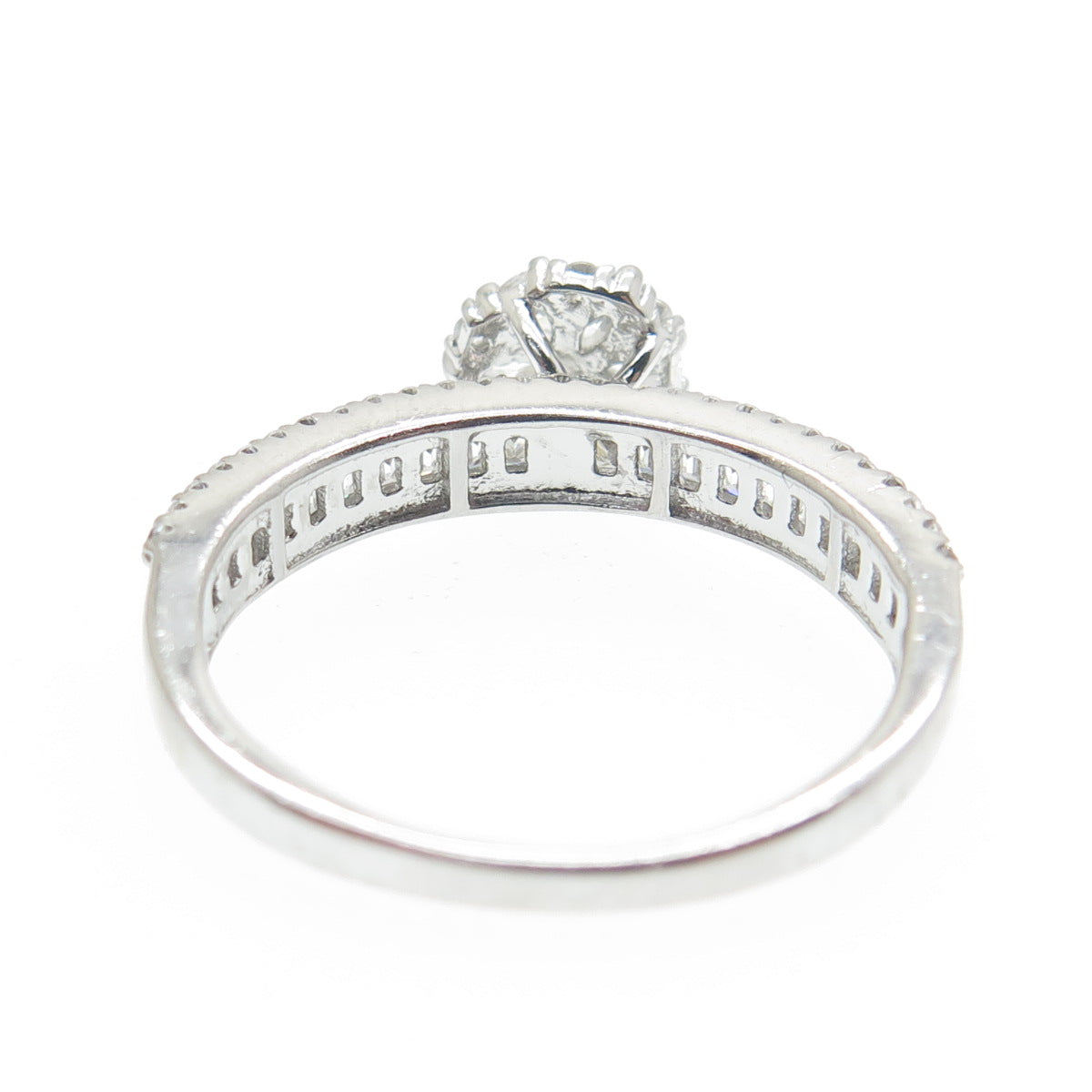 925 Sterling Silver Multi-C Z Engagement Ring Size 7.25