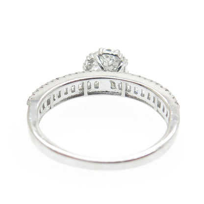 925 Sterling Silver Multi-C Z Engagement Ring Size 7.25