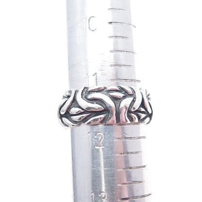 925 Sterling Silver Vintage Byzantine Oxidized Band Ring Size 11.75