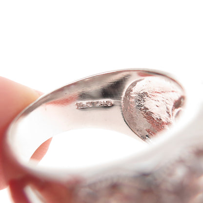 925 Sterling Silver Round-Cut C Z Honey Comb Ring Size 7