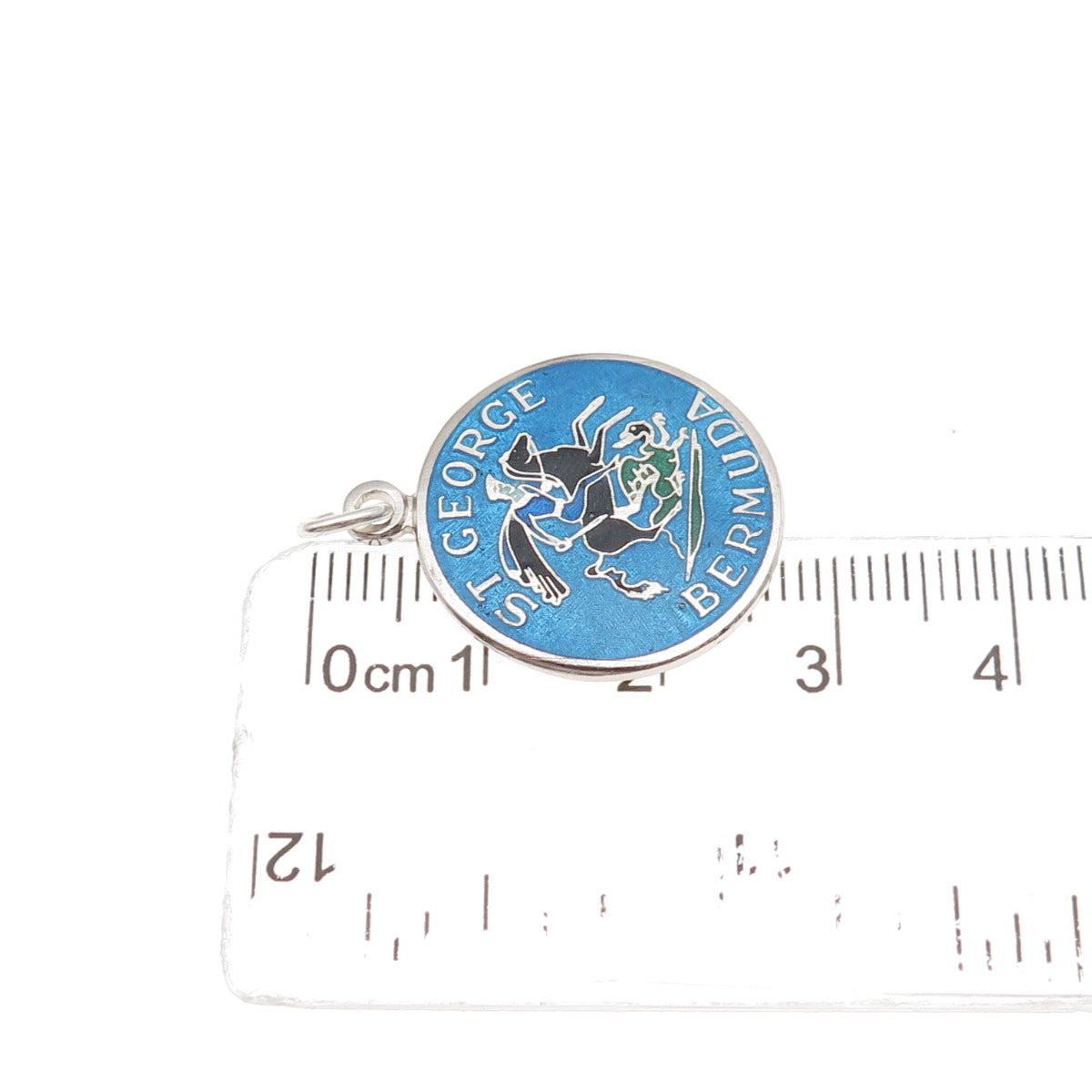 Breadner Co. 925 Sterling Silver Vintage Enamel St. George Bermuda Charm Pendant