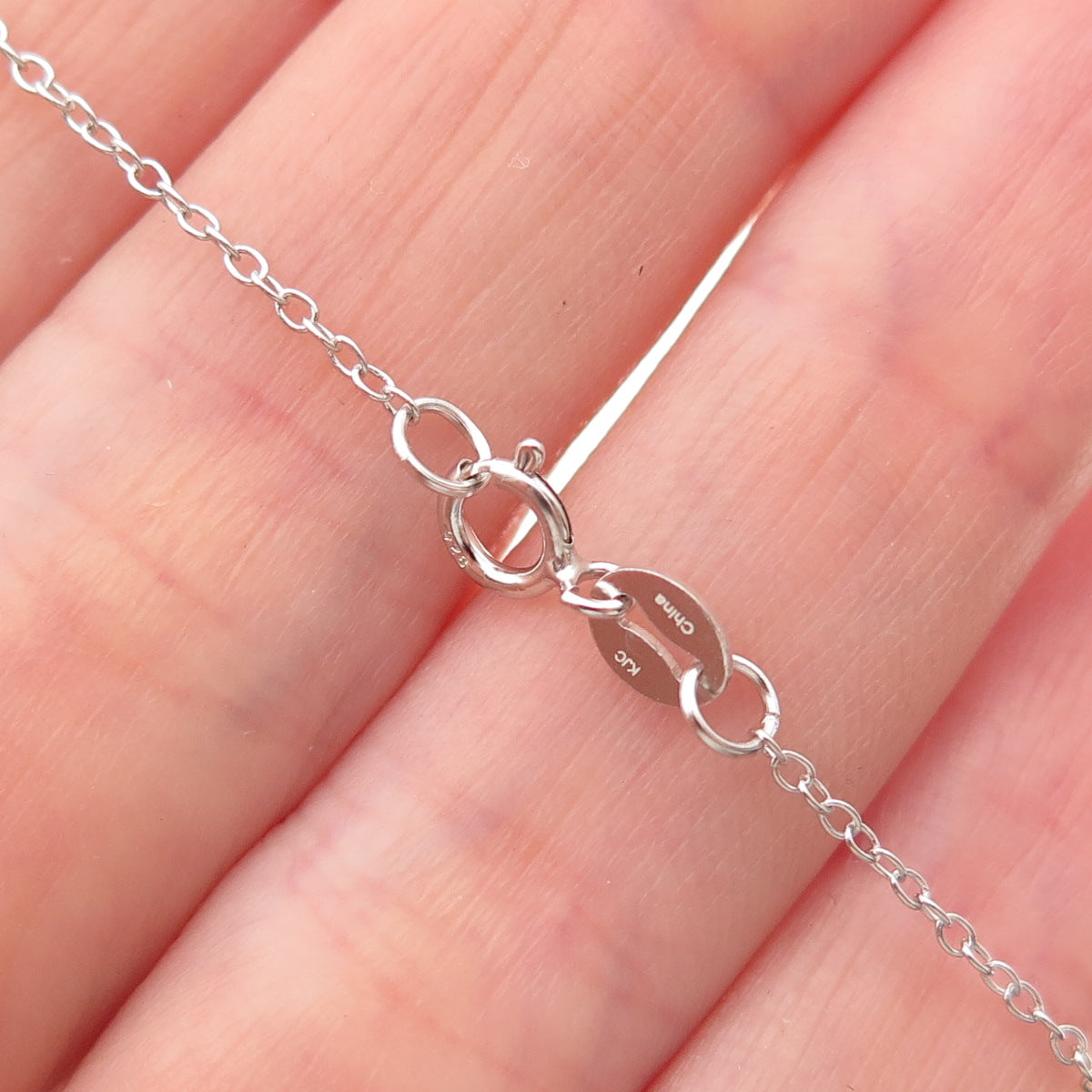 Chuck Clemency 925 Sterling Silver Real Diamond Cable Chain Necklace 18"