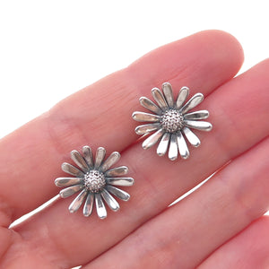 Pandora 925 Sterling Silver C Z Daisy Flower Earrings