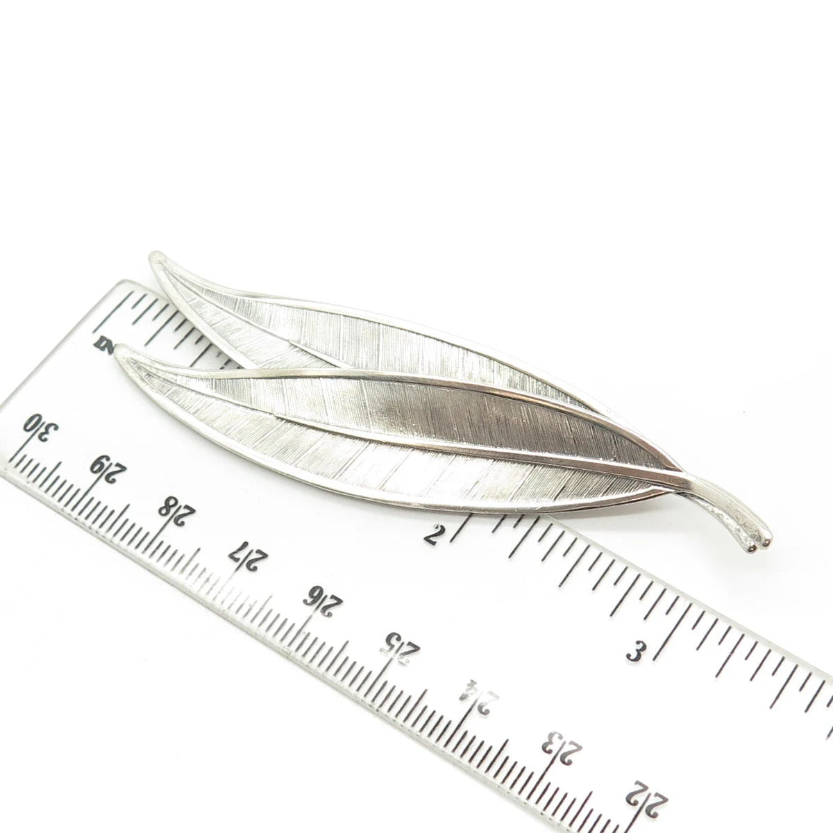 925 Sterling Silver Vintage Beau Leaf Floral Pin Brooch