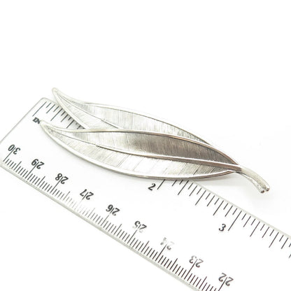 925 Sterling Silver Vintage Beau Leaf Floral Pin Brooch