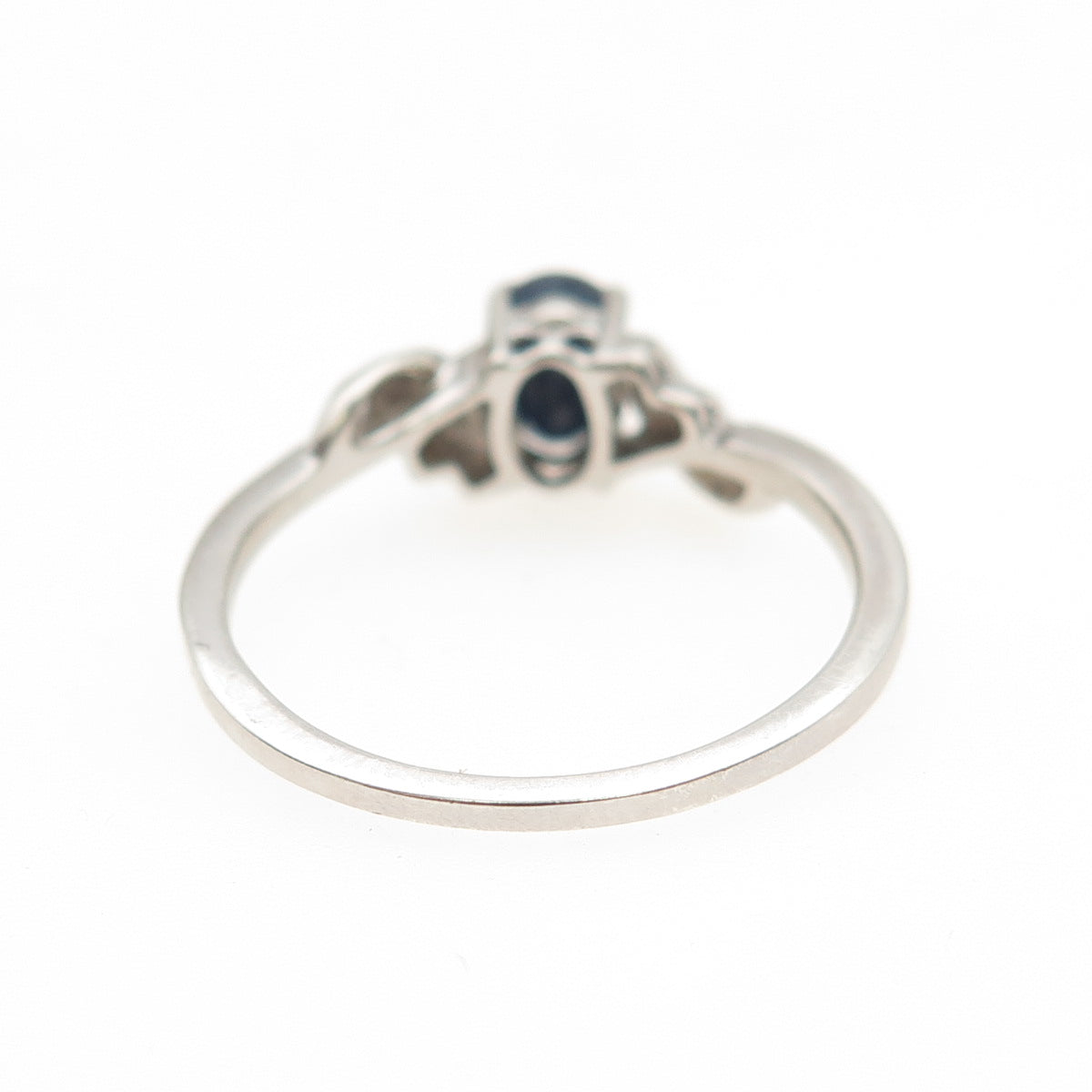 Chuck Clemency 925 Sterling Silver Vintage Real Diamond & Sapphire Ring Size 9