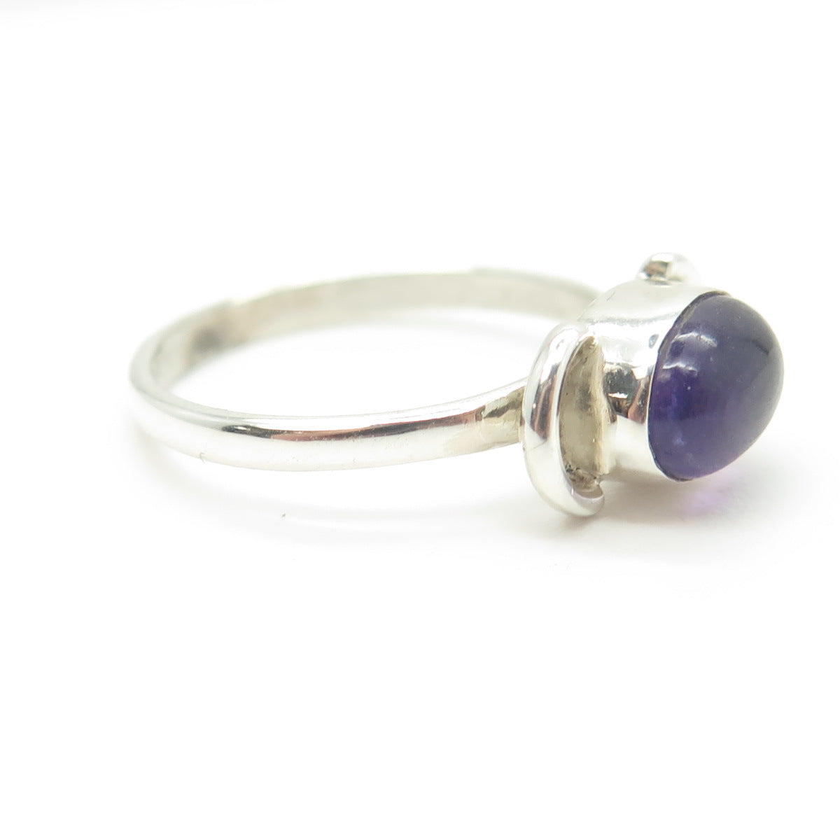 925 Sterling Silver Vintage Real Amethyst Gemstone Ring Size 6