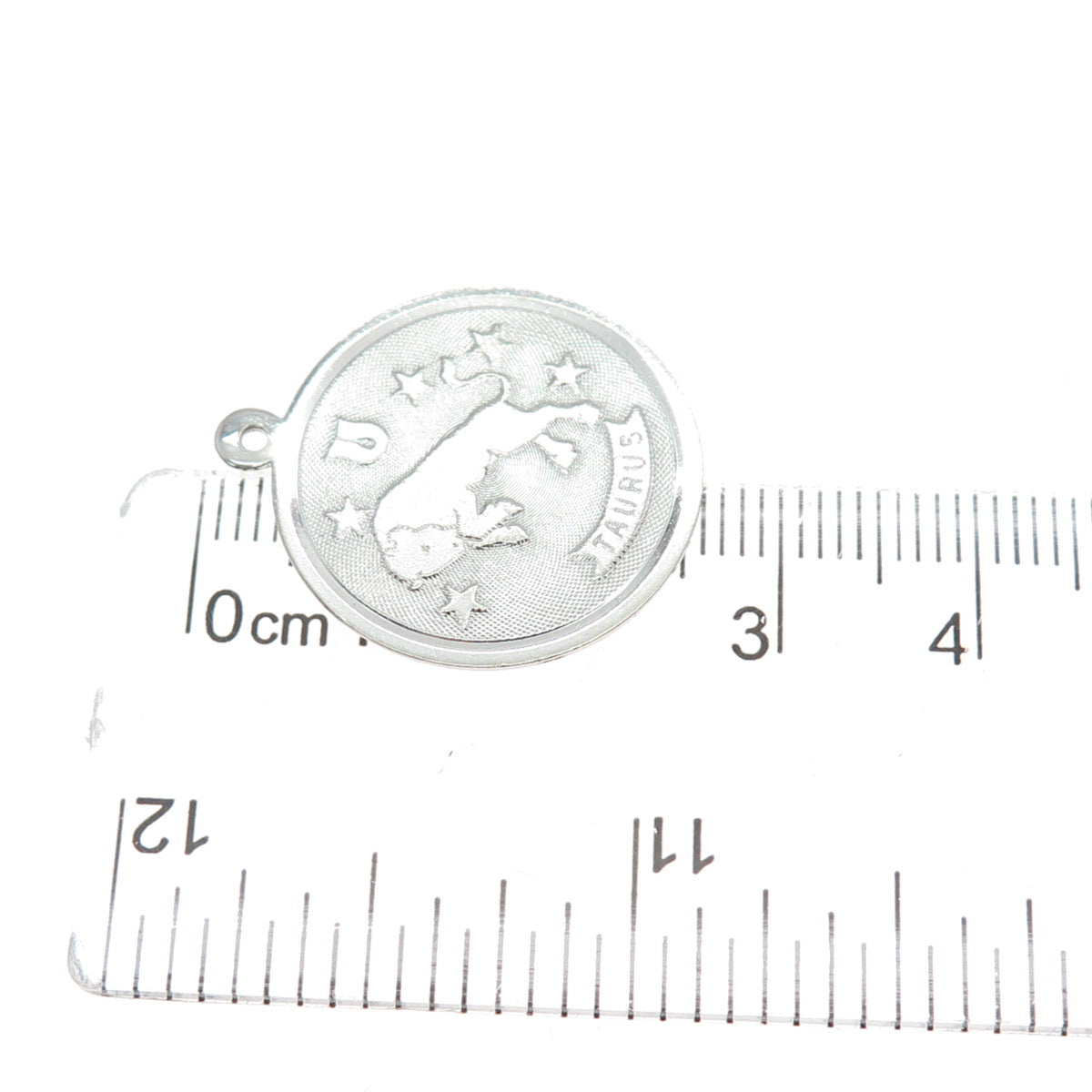 925 Sterling Silver Vintage Taurus Zodiac Sign Charm Pendant