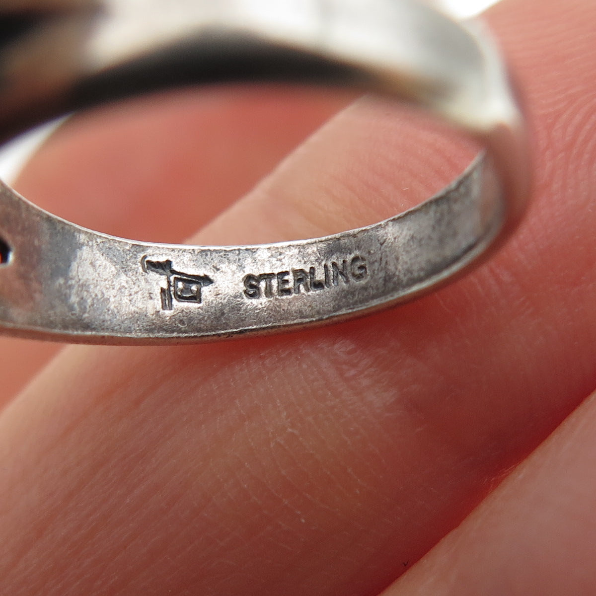 Bell Trading Post Old Pawn Sterling Silver Vintage Turquoise Tribal Ring Size 5