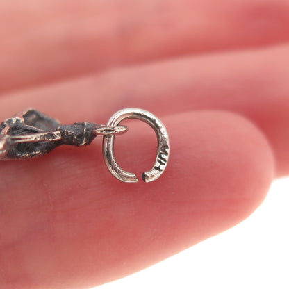 800 Silver Antique Art Deco Sagittarius Zodiac Sign Oxidized Charm Pendant