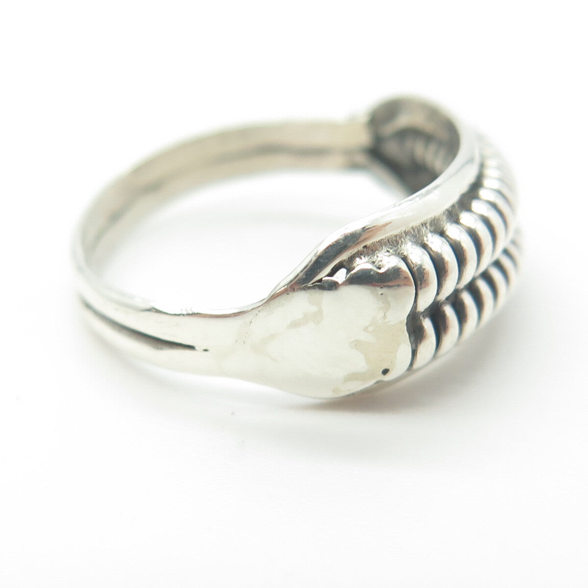 925 Sterling Silver Vintage Lacing Ring Size 6.25