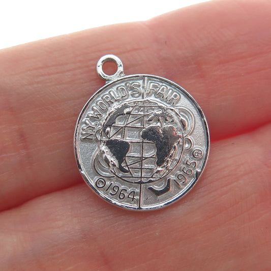925 Sterling Silver Vintage 1961 NY World's Fair 1964-1965 Mini Charm Pendant