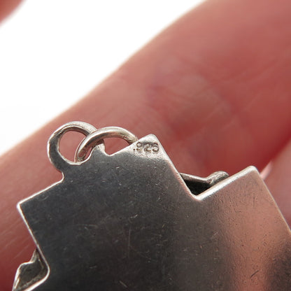 925 Sterling Silver Vintage Jesus Cross Oxidized Charm Pendant