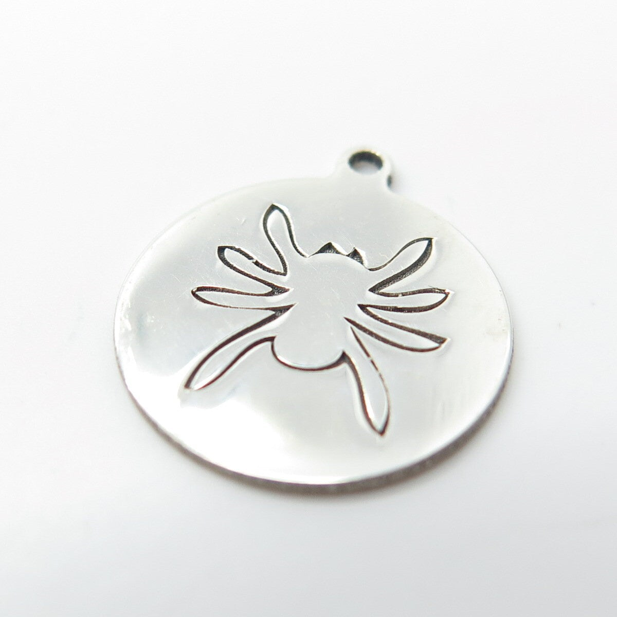 925 Sterling Silver USA Two In Town Spider Charm Pendant