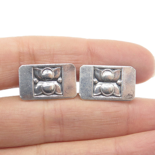 MAKON RAS SCOTT SKOTNER 830S Silver Vintage Denmark Modernist Flower Cufflinks