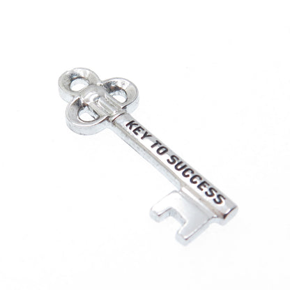 GRIFFITH & SONS CO. 925 Sterling Silver Vintage Key To Success Charm Pendant