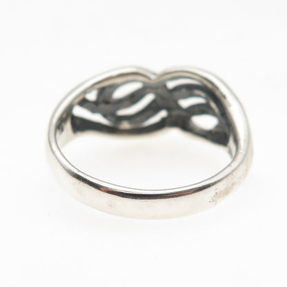 925 Sterling Silver Vintage Modernist Infinity Oxidized Ring Size 10
