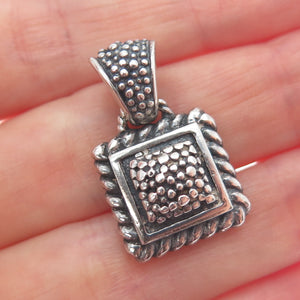SIDNEY EVAN 925 Sterling Silver Vintage Modernist Granulated Oxidized Pendant