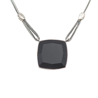 Silpada 925 Sterling Silver Vintage Real Turquoise & Black Onyx Necklace 18-20"