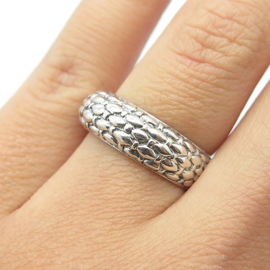 925 Sterling Silver Vintage Rattan Shape Ring Size 6.5