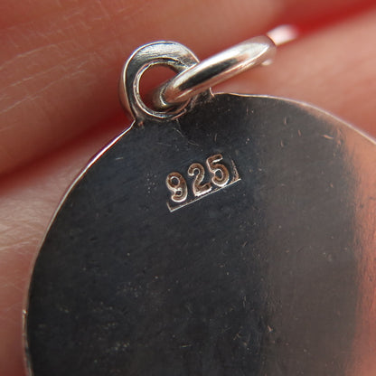 925 Sterling Silver Vintage Enamel Menorah Judaica Charm Pendant