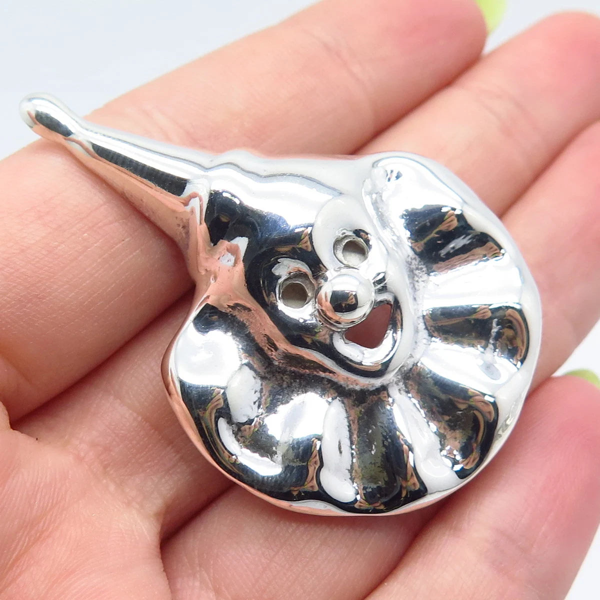 925 Sterling Silver Vintage Mexico Clown Pin Brooch