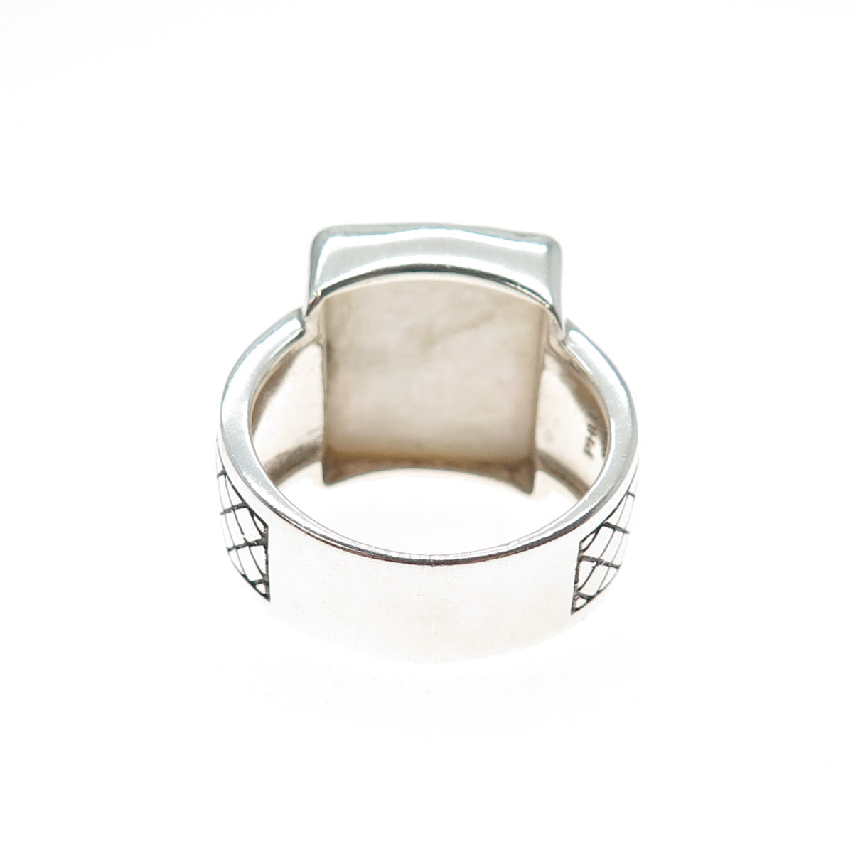 PHLD PlayHardLookDope 925 Sterling Silver Real Mother-of-Pearl Ring Size 11