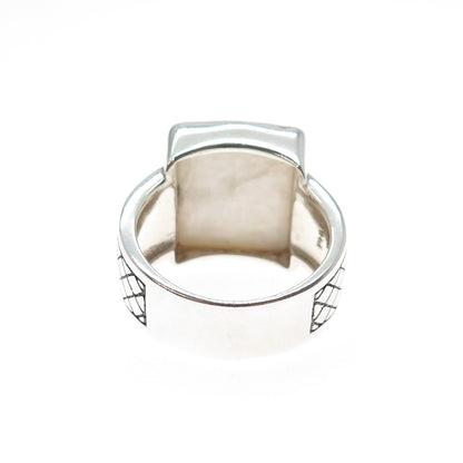 PHLD PlayHardLookDope 925 Sterling Silver Real Mother-of-Pearl Ring Size 11