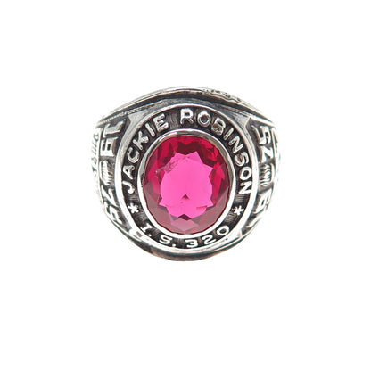 REED Sterling Vintage 1975 Lab-Created Ruby J. Robinson School Ring Size 10.25