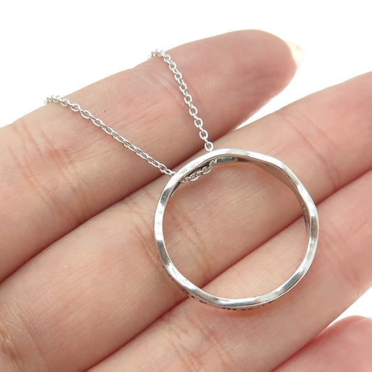 925 Sterling Silver Vintage Ring Pendant Cable Chain Necklace 18"