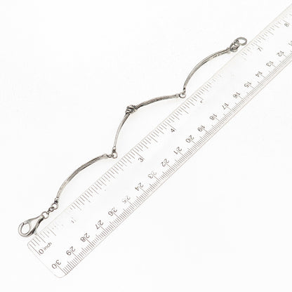 Silpada Sterling Silver Vintage Modernist Knot Oxidized Bar Link Bracelet 7.5"