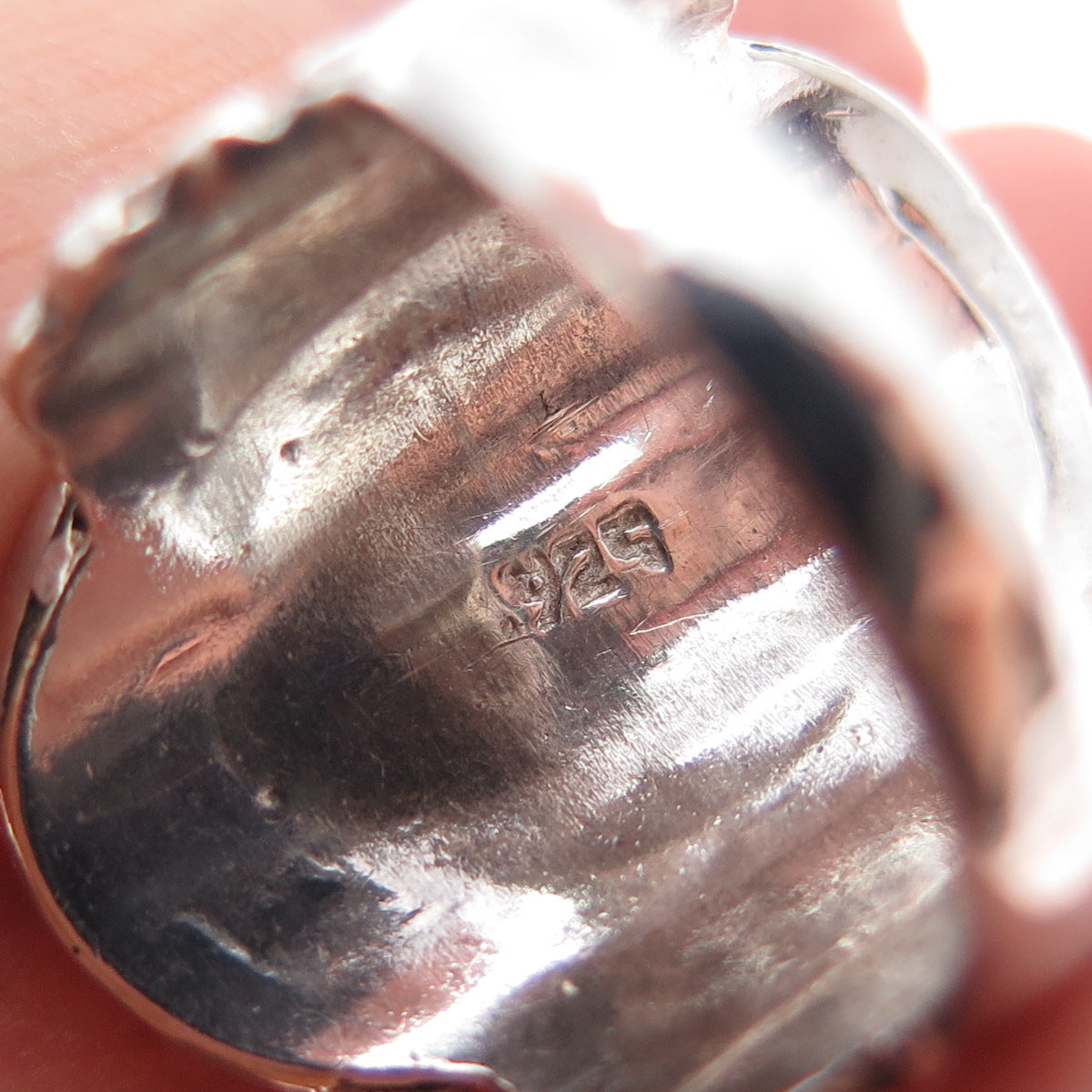 925 Sterling Silver Vintage Real Cabochon Moonstone Flower Ring Size 9.5