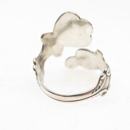 Avon 925 Sterling Silver Vintage 1975 Treasured Heart Adjustable Ring Size 8.5