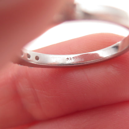 925 Sterling Silver Round-Cut C Z Half Eternity Band Ring Size 7