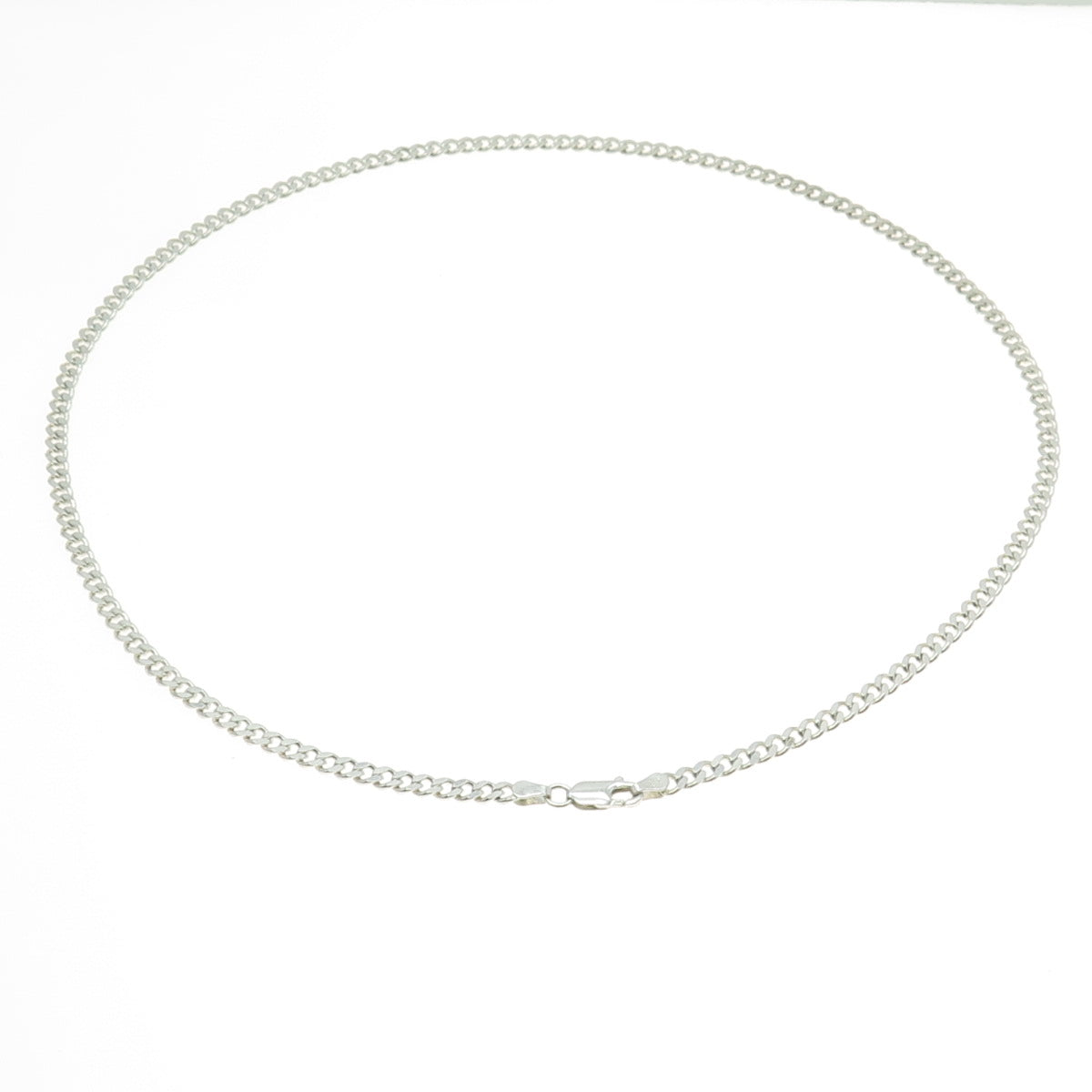 925 Sterling Silver Italy Cuban Chain Necklace 18"