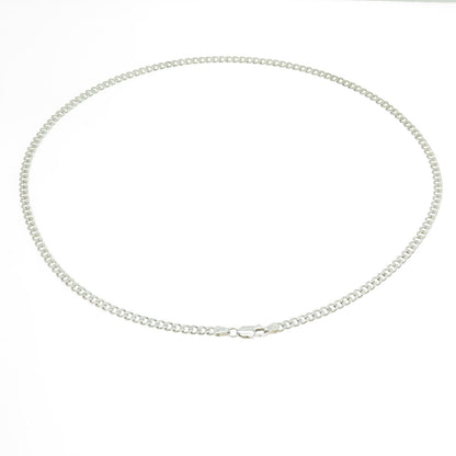 925 Sterling Silver Italy Cuban Chain Necklace 18"