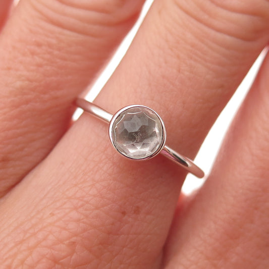 Pandora 925 Sterling Silver Clear Crystal Poetic Droplet Ring Size 7