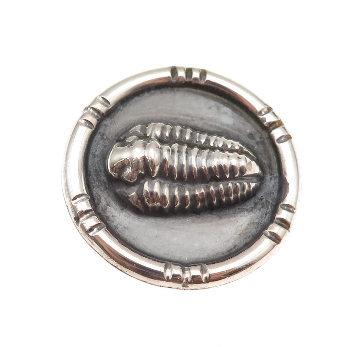Hyman Co. 925 Sterling Silver Vintage Trilobite Fossil Oxidized Pin Brooch