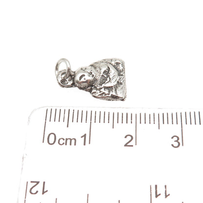 925 Sterling Silver Antique Art Deco Buddha Oxidized Mini Charm Pendant